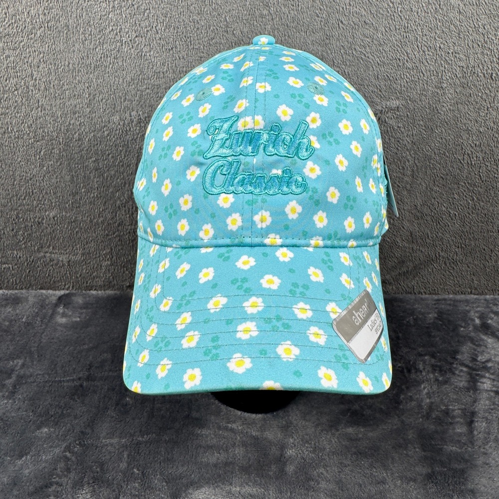 Ahead Zurich Classic Hat Womens OS Floral Daisy Print Blue NWT